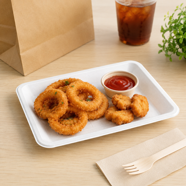 8 x 6 Inch Bagasse Food Tray