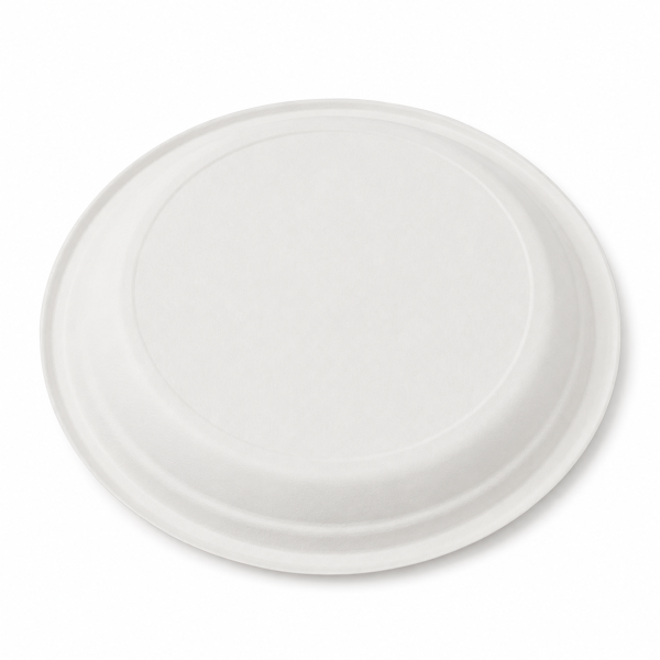 bottom view of 9 inch bagasse round plate design