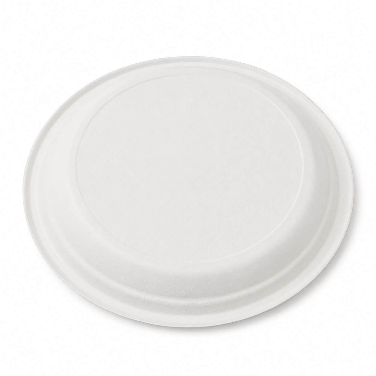 bottom view of 9 inch bagasse round plate design