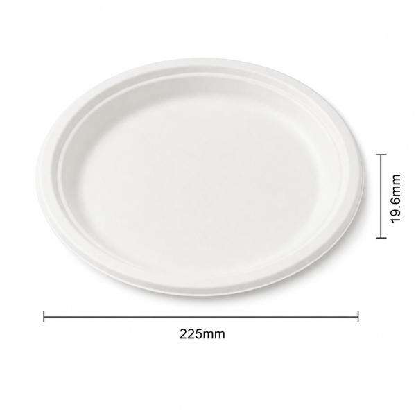 9 Inch Bagasse Round Plate