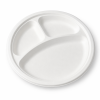 9 inch three compartment bagasse plate for meals