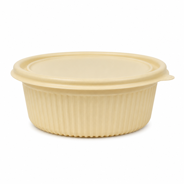 900ml cornstarch round bowl with lid for takeaway meals