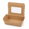 Open 900ml kraft window salad box showing empty single-compartment interior