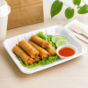 9 x 6 inch bagasse food tray serving food