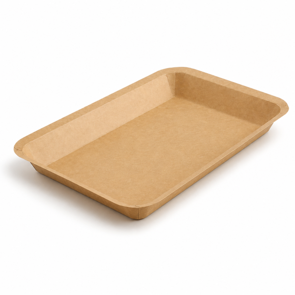 10 x 7 inch kraft paper food tray with deep interior for takeaway food service