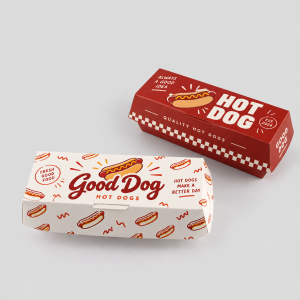 Custom printed kraft takeaway box set for hot dog food packaging
